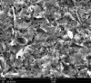 Fig 12. Surface of lithium disilicate after sandblasting with alumina with etch pattern obliterated (compare with Figure 2).